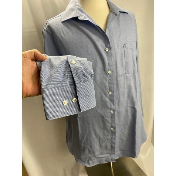 Van Heusen Fitted Long Sleeve Button Down Cotton Blend Shirt Size 17 34/35 - Picture 2 of 8